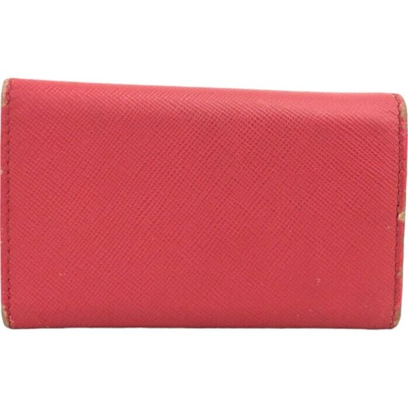 288124Y Prada Key Case 6 Ring Pink Saffiano Leather - Picture 2 of 9